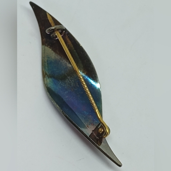 * vintage 925 signed Albert Scharning Norway red enamel pin brooch - Picture 4 of 6